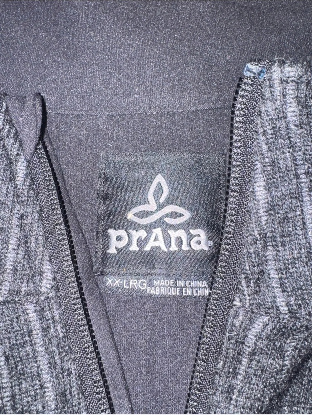 Prana Men's Brown and Charcoal Quarter-Zip Pullover Sweater wool blend